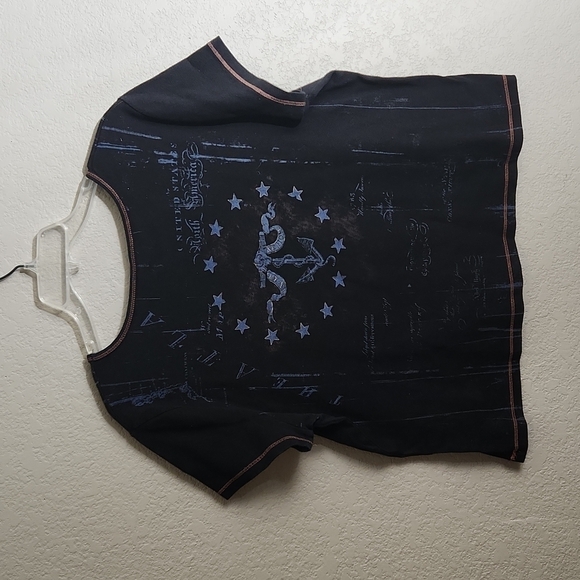 Susan Lawrence Crop Top Woman Size 2X tshirt Top Stars Juky 4th Flag - Picture 5 of 8